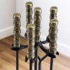 imageAMAGABELI GARDEN ampamp HOME Fireplace Tools Set 5 Pcs Wrought Iron Indoor with Stand for Fire Place Kit Holder Wood Stove Hearth Accessories Chimney Fire Pit Tongs Shovel Brush Poker Fireset Outdoor BrassBlack Gold