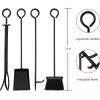 imageAMAGABELI GARDEN ampamp HOME Firewood Rack Indoor with Fireplace Tools Set Log Holder Wood Rack Outdoor Log Rack Storage Tongs Poker Brush Shovel Bin Stacking Black Wrought Iron Accessories Kit