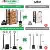 imageAMAGABELI GARDEN ampamp HOME Firewood Rack Indoor with Fireplace Tools Set Log Holder Wood Rack Outdoor Log Rack Storage Tongs Poker Brush Shovel Bin Stacking Black Wrought Iron Accessories Kit