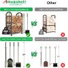 imageAMAGABELI GARDEN ampamp HOME Firewood Rack with Tools 5Piece Indoor Fireplace Wood Holders Outdoor Log Holder Rack Lumber Storage Stacking Stove Wrought Iron Large Logs Fireplace Tools Set BlackBronze