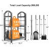 imageAMAGABELI GARDEN ampamp HOME Firewood Rack with Tools 5Piece Indoor Fireplace Wood Holders Outdoor Log Holder Rack Lumber Storage Stacking Stove Wrought Iron Large Logs Fireplace Tools Set BlackAntique silver
