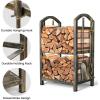 imageAMAGABELI GARDEN ampamp HOME Firewood Rack with Tools 5Piece Indoor Fireplace Wood Holders Outdoor Log Holder Rack Lumber Storage Stacking Stove Wrought Iron Large Logs Fireplace Tools Set BlackBronze