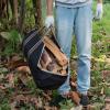 imageAMAGABELI GARDEN ampamp HOME Large Canvas Log Tote Bag Carrier Indoor Fireplace Firewood Holder Woodpile Rack Fire Wood Carriers Carrying For Outdoor Tubular Birchwood Stand By Hearth Stove Tools SetBlack