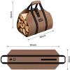 imageAMAGABELI GARDEN ampamp HOME Large Canvas Log Tote Bag Carrier Indoor Fireplace Firewood Holder Woodpile Rack Fire Wood Carriers Carrying For Outdoor Tubular Birchwood Stand By Hearth Stove Tools SetBrown