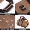 imageAMAGABELI GARDEN ampamp HOME Large Canvas Log Tote Bag Carrier Indoor Fireplace Firewood Holder Woodpile Rack Fire Wood Carriers Carrying For Outdoor Tubular Birchwood Stand By Hearth Stove Tools SetBrown