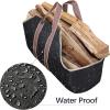 imageAMAGABELI GARDEN ampamp HOME Large Canvas Log Tote Bag Carrier Indoor Fireplace Firewood Holder Woodpile Rack Fire Wood Carriers Carrying For Outdoor Tubular Birchwood Stand By Hearth Stove Tools SetBlack