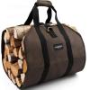 imageAMAGABELI GARDEN ampamp HOME Large Canvas Log Tote Bag Carrier Indoor Fireplace Firewood Holder Woodpile Rack Fire Wood Carriers Carrying For Outdoor Tubular Birchwood Stand By Hearth Stove Tools SetDark Brown