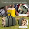 imageAMAGABELI GARDEN ampamp HOME Large Canvas Log Tote Bag Carrier Indoor Fireplace Firewood Holder Woodpile Rack Fire Wood Carriers Carrying For Outdoor Tubular Birchwood Stand By Hearth Stove Tools SetDark Green