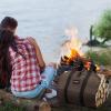 imageAMAGABELI GARDEN ampamp HOME Large Canvas Log Tote Bag Carrier Indoor Fireplace Firewood Holder Woodpile Rack Fire Wood Carriers Carrying For Outdoor Tubular Birchwood Stand By Hearth Stove Tools SetDark Brown