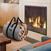 imageAMAGABELI GARDEN ampamp HOME Large Canvas Log Tote Bag Carrier Indoor Fireplace Firewood Holder Woodpile Rack Fire Wood Carriers Carrying For Outdoor Tubular Birchwood Stand By Hearth Stove Tools SetGray