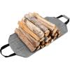 imageAMAGABELI GARDEN ampamp HOME Large Canvas Log Tote Bag Carrier Indoor Fireplace Firewood Holder Woodpile Rack Fire Wood Carriers Carrying For Outdoor Tubular Birchwood Stand By Hearth Stove Tools SetGray
