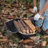 imageAMAGABELI GARDEN ampamp HOME Large Canvas Log Tote Bag Carrier Indoor Fireplace Firewood Holder Woodpile Rack Fire Wood Carriers Carrying For Outdoor Tubular Birchwood Stand By Hearth Stove Tools SetBlack
