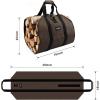 imageAMAGABELI GARDEN ampamp HOME Large Canvas Log Tote Bag Carrier Indoor Fireplace Firewood Holder Woodpile Rack Fire Wood Carriers Carrying For Outdoor Tubular Birchwood Stand By Hearth Stove Tools SetDark Brown