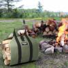 imageAMAGABELI GARDEN ampamp HOME Large Canvas Log Tote Bag Carrier Indoor Fireplace Firewood Holder Woodpile Rack Fire Wood Carriers Carrying For Outdoor Tubular Birchwood Stand By Hearth Stove Tools SetDark Green