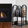 imageAMAGABELI GARDEN ampamp HOME Large Canvas Log Tote Bag Carrier Indoor Fireplace Firewood Holder Woodpile Rack Fire Wood Carriers Carrying For Outdoor Tubular Birchwood Stand By Hearth Stove Tools SetGray
