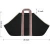 imageAMAGABELI GARDEN ampamp HOME Large Canvas Log Tote Bag Carrier Indoor Fireplace Firewood Holder Woodpile Rack Fire Wood Carriers Carrying For Outdoor Tubular Birchwood Stand By Hearth Stove Tools SetBlack