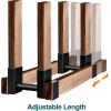 imageAMAGABELI GARDEN ampamp HOME Set of 2pack Firewood Rack Brackets Outdoor Heavy Fireplace Wood Storage Holder Kit Adjustable to Any Length Height Fireplace Lumber Wood Rack Pile Stacker Steel Black4
