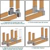 imageAMAGABELI GARDEN ampamp HOME Set of 2pack Firewood Rack Brackets Outdoor Heavy Fireplace Wood Storage Holder Kit Adjustable to Any Length Height Fireplace Lumber Wood Rack Pile Stacker Steel Black4