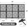 imageAmagabeli 48 x 28 Inch Fireplace Screen with Doors 3 Panel Foldable Wrought Iron Furnace Fireguards Fireplace Cover Free Standing Large Screen for Fireplace Wood Burning Metal Mesh Fire Spark BlackSize 1