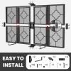 imageAmagabeli 48 x 28 Inch Fireplace Screen with Doors 3 Panel Foldable Wrought Iron Furnace Fireguards Fireplace Cover Free Standing Large Screen for Fireplace Wood Burning Metal Mesh Fire Spark BlackSize 1