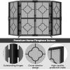 imageAmagabeli 48 x 28 Inch Fireplace Screen with Doors 3 Panel Foldable Wrought Iron Furnace Fireguards Fireplace Cover Free Standing Large Screen for Fireplace Wood Burning Metal Mesh Fire Spark BlackSize 1