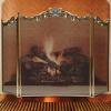 imageAmagabeli Fireplace Screen with Doors Large Flat Guard Fire Screens Outdoor Metal Decorative Mesh Solid Baby Safe Proof Wrought Iron Fire Place Panels Wood Burning Stove Accessories Black