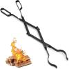 imageAMAGABELI GARDEN ampamp HOME 26quot Long Fireplace Tongs Log Grabber for Firewood Fire Pit Campfire Bonfire for up 12 Thick Logs Heavy Duty Wrought Iron Outside Outdoor Indoor Wood Stove Fire Place Tools