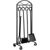 imageAMAGABELI GARDEN ampamp HOME 5 Pieces Fireplace Tools Set Wrought Iron Holder Black Fireset Pit Stand Fire Place Log Tongs Tools Kit Sets with Handles Wood Stove Accessories
