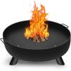 imageAMAGABELI GARDEN ampamp HOME Fire Pit Outdoor Wood Burning Firepit for Outside Fire Bowl 28 inch Cast Iron Large Round for Bonfire Campfire Patio Backyard Deck Camping Heavy Duty Metal Rustproof Black