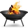 imageAMAGABELI GARDEN ampamp HOME Fire Pit Outdoor Wood Burning Portable Folding 22in Firepit Firebowl Fireplace Poker Spark Screen Retardant Mesh Lid Deep Round Outside Backyard Camping Metal Grate ET286