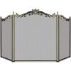 imageAmagabeli Fireplace Screen with Doors Large Flat Guard Fire Screens Outdoor Metal Decorative Mesh Solid Baby Safe Proof Wrought Iron Fire Place Panels Wood Burning Stove Accessories Black