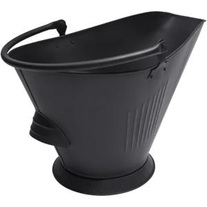 imageAMAGABELI GARDEN ampamp HOME Ash Bucket for Fireplace Assembled Pellet Stove Indoor and Outdoor Hot Ashes Carrier Container Black Fireside Fuel Can Sturdy Fire Place Burning Wood Holder Hearth Tools