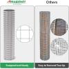 imageAMAGABELI GARDEN ampamp HOME 36inch x 50ft 1 inch Black Hardware Cloth PVC Vinyl Coated Chicken Wire Mesh Roll Garden Fence Chicken Coop Wire Fencing Welded Wire 16 Gauge Gopher Rabbit Tree Snake BG232Sliver