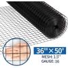 imageAMAGABELI GARDEN ampamp HOME 36inch x 50ft 1 inch Black Hardware Cloth PVC Vinyl Coated Chicken Wire Mesh Roll Garden Fence Chicken Coop Wire Fencing Welded Wire 16 Gauge Gopher Rabbit Tree Snake BG232Black