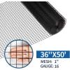 imageAMAGABELI GARDEN ampamp HOME 36inch x 50ft 1 inch Black Hardware Cloth PVC Vinyl Coated Chicken Wire Mesh Roll Garden Fence Chicken Coop Wire Fencing Welded Wire 16 Gauge Gopher Rabbit Tree Snake BG232Black