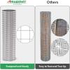 imageAMAGABELI GARDEN ampamp HOME 36inch x 50ft 1 inch Black Hardware Cloth PVC Vinyl Coated Chicken Wire Mesh Roll Garden Fence Chicken Coop Wire Fencing Welded Wire 16 Gauge Gopher Rabbit Tree Snake BG232Sliver
