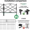 imageAMAGABELI GARDEN ampamp HOME 5 Panels Decorative Garden Fences and Borders for Dogs 24inH10ftL No Dig Metal Fence Panel Garden Edging Border Fence For Animal Barrier Fencing for Flower Beds Yard PatioBlack