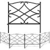 imageAMAGABELI GARDEN ampamp HOME 5 Panels Decorative Garden Fences and Borders for Dogs 24inH10ftL No Dig Metal Fence Panel Garden Edging Border Fence For Animal Barrier Fencing for Flower Beds Yard PatioBlack