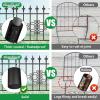 imageAMAGABELI GARDEN ampamp HOME 5 Panels Decorative Garden Fences and Borders for Dogs 32inH10ftL No Dig Metal Fence Panel Garden Edging Fence for Animal Barrier Fencing for Flower Beds Yard Patio BlackArrow Grid 11ft x 27in Black