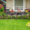 imageAMAGABELI GARDEN ampamp HOME 5 Panels Decorative Garden Fences and Borders for Dogs 32inH10ftL No Dig Metal Fence Panel Garden Edging Fence for Animal Barrier Fencing for Flower Beds Yard Patio BlackArrow Grid 11ft x 27in Black