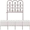 imageAMAGABELI GARDEN ampamp HOME 5 Panels Decorative Garden Fences and Borders for Dogs 32inH10ftL No Dig Metal Fence Panel Garden Edging Fence for Animal Barrier Fencing for Flower Beds Yard Patio BlackBrown