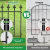 imageAMAGABELI GARDEN ampamp HOME 5 Panels Decorative Garden Fences and Borders for Dogs 32inH10ftL No Dig Metal Fence Panel Garden Edging Fence for Animal Barrier Fencing for Flower Beds Yard Patio BlackArrow Grid 11ft x 27in Black