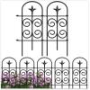 imageAmagabeli 8 Panels Decorative Garden Fence 10ft L x 32inH Garden Fencing Animal Barrier for Dog Rustproof Black Iron Border Fence Edging Metal Wire Fencing for Outdoor Patio Vinyl Flower ET04624in 10ft