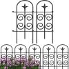 imageAmagabeli 8 Panels Decorative Garden Fence 10ft L x 32inH Garden Fencing Animal Barrier for Dog Rustproof Black Iron Border Fence Edging Metal Wire Fencing for Outdoor Patio Vinyl Flower ET04632in x 10ft
