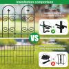 imageAmagabeli 8 Panels Decorative Garden Fence 10ft L x 32inH Garden Fencing Animal Barrier for Dog Rustproof Black Iron Border Fence Edging Metal Wire Fencing for Outdoor Patio Vinyl Flower ET04624in 10ft