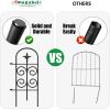 imageAmagabeli 8 Panels Decorative Garden Fence 10ft L x 32inH Garden Fencing Animal Barrier for Dog Rustproof Black Iron Border Fence Edging Metal Wire Fencing for Outdoor Patio Vinyl Flower ET04632in x 10ft