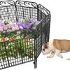 imageAMAGABELI GARDEN ampamp HOME 4 Pack 44inch High 12ft Long Decorative Garden Fence Panels BorderDog Fence for The Yard Outdoor Rustproof Animal Barrier Dogs Garden fencing BlackBlack