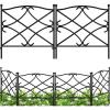 imageAMAGABELI GARDEN ampamp HOME 5 Panels Decorative Garden Fences and Borders for Dogs 24inH10ftL No Dig Metal Fence Panel Garden Edging Border Fence For Animal Barrier Fencing for Flower Beds Yard PatioBlack