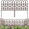 imageAMAGABELI GARDEN ampamp HOME 5 Panels Decorative Garden Fences and Borders for Dogs 32inH10ftL No Dig Metal Fence Panel Garden Edging Fence for Animal Barrier Fencing for Flower Beds Yard Patio BlackBrown