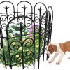 imageAmagabeli 8 Panels Decorative Garden Fence 10ft L x 32inH Garden Fencing Animal Barrier for Dog Rustproof Black Iron Border Fence Edging Metal Wire Fencing for Outdoor Patio Vinyl Flower ET04624in 10ft